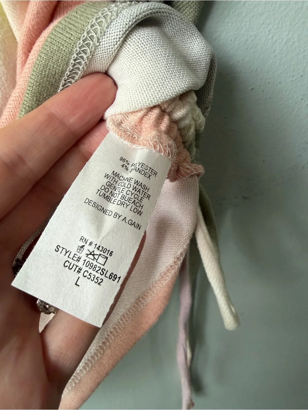 A.gain Ombre Ruched Drawstring Crop Top Size L - Picture 6 of 7